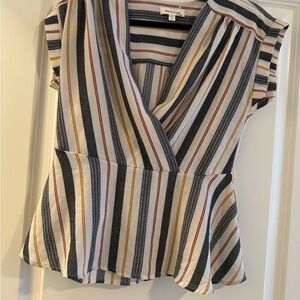 Striped V-Neck Women's peplum blouse